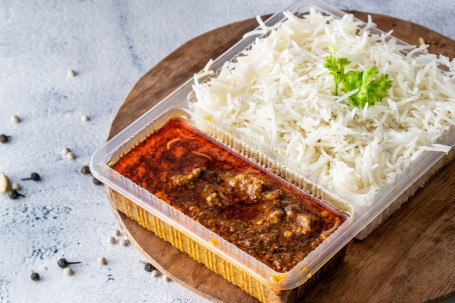 Plain Rice With Chicken Keemamasala