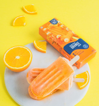 Orangefarbenes Eis Am Stiel