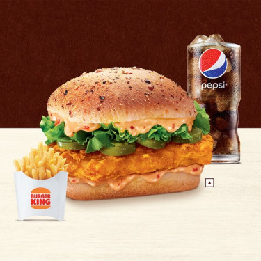 Feurige Chicken-Burger-Kombination