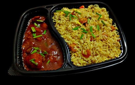 Mix Fried Rice With Chili Fish In Red Sauce