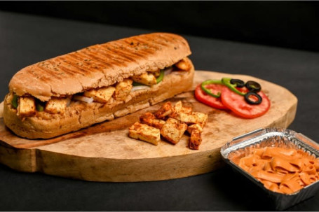 4 Paneer Cheesy Masala Panini Small (Mini Monster) Cheese Alfredo Dip