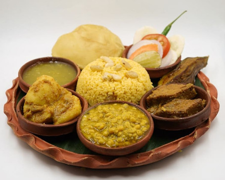 Basanti Pulao Dhokar Dalna Mohabhoj Thali