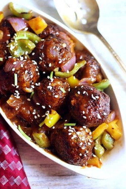 Crispy Chilli Veg Manchurian Balls Dry