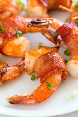 Bacon Wrapped Prawns 6Pc