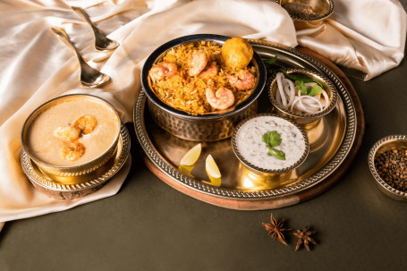 Shahi Yakhni Prawns Biryani