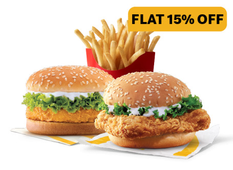 Mcspicy Chicken Burger Mcchicken Burger Fries (M)