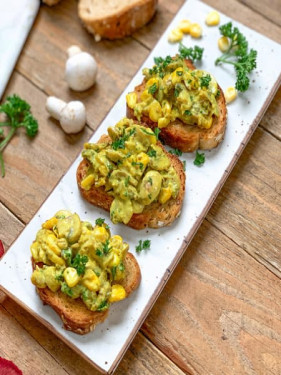 Cheesy Mushroom And Corn On Toast (2 Slices)