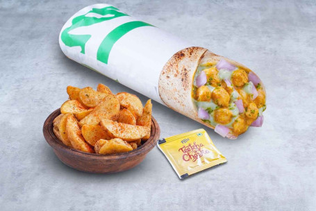 Chatpate Chole Wrap Wedges Mini Meal