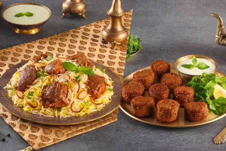 Mutton Biryani Dum Gosht, Serves 1) Murgh Kefta Serves-1)