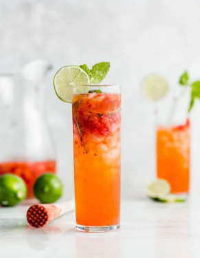 Strawberry Lime Gold Quencher Mocktail