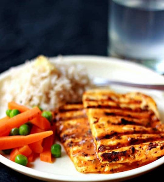 Grilled Paneer With Garlic Herb Rice