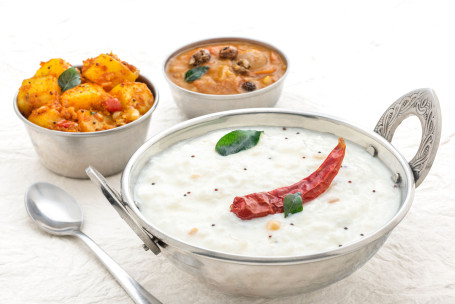 Classic Curd Rice, Potato Varuval Vatha Kuzhambu