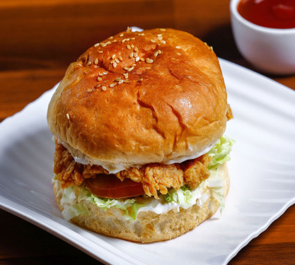 Käse-Fried-Chicken-Burger