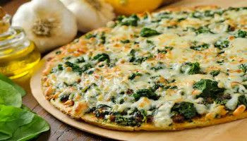 8 Spinach Mushroom Cottage Cheese Pizza