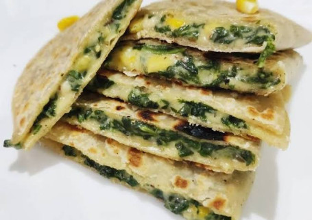 Jain Spinach Corn Paneer Quesadilla