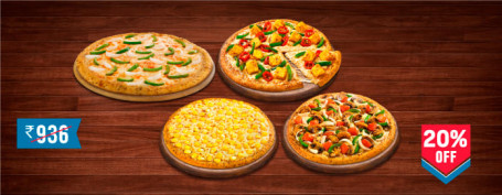 Mahlzeit Für 4: Veg Core Pizza Combo Cheesy