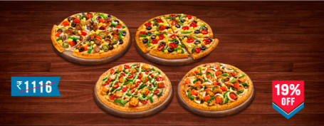 Mahlzeit Für 4: Gemüsekern-Pizza-Kombination Geladen