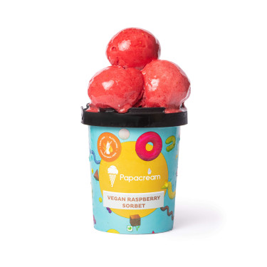 Papacream Vegan Raspberry Sorbet (475 Ml)