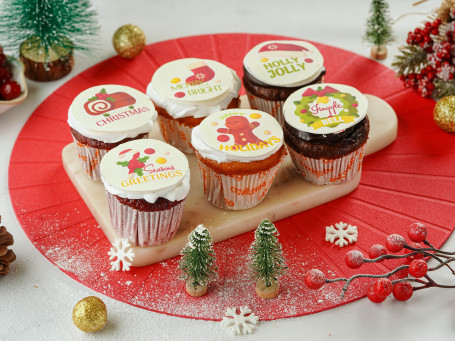 Weihnachts-Special-Foto-Cupcakes (6Er-Pack)