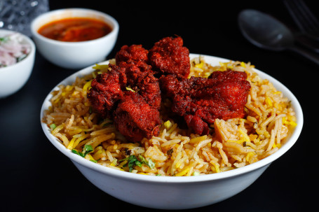 Chicken Briyani With Chicken 65 Bone [6 Pcs]