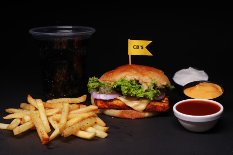 Bonk Spicy Paneer Burger +Fries+Coke[250Ml]