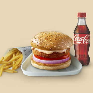 Aloo Tikki Burger Regular Fries Cola 250 Ml