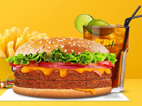 Spl Free Burger Patty! 1 Veg Makhani Burger (Double Patty) 1 Regular Fries 1 Lemon Iced Tea