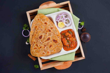 Paratha-Lunchbox Mit Geräuchertem Butterhuhn