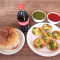 Veg. Aloo Tikki Burger With Basket Chaat Puri; 6 Pieces And Coke 250 Ml