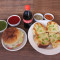Cheese Chilli Garlic Bread [4 Pieces] With Veg. Aloo Tikki Burger And Two Bottles Coke [250 Ml]