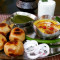 Sp. Rajashthani Dal Bati (4 Bati Dal Desi Ghee Good Lasun Chuteny Butter Milk)=Fry Bati