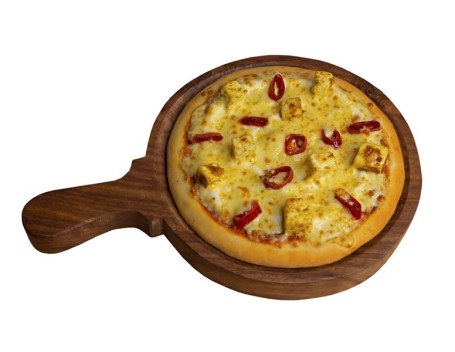 Pizza Mit Paprika-Paneer Und Roter Paprika