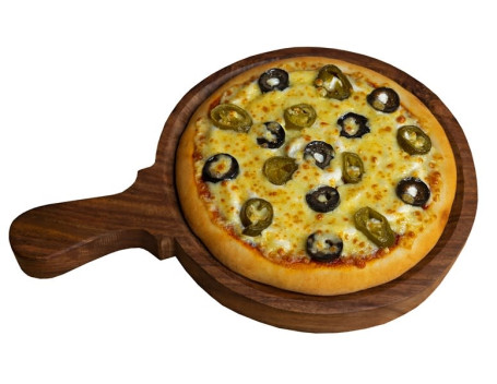 Pizza Mit Jalapenos Und Schwarzen Oliven