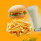 Veg Burger French Fries Sweet Lassi