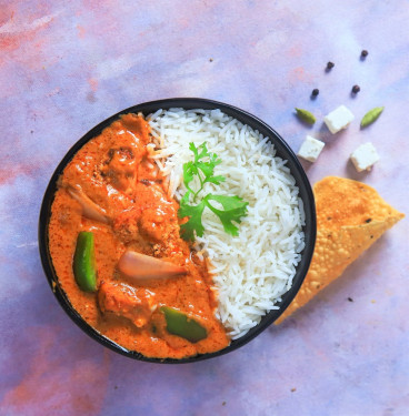 Paneer Tikka Masala And Rice (With Papad)