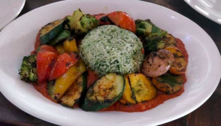 Chargrilled Vegetable With Spinach Rice