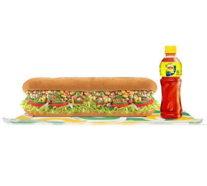 Rs 10 Lipton Ice Tea Pet Bottle 350 Ml With Veg Footlongs Combo 30Cm, 12 Inch