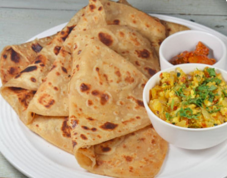 Egg Bhurji With 3 Tawa Paranthas