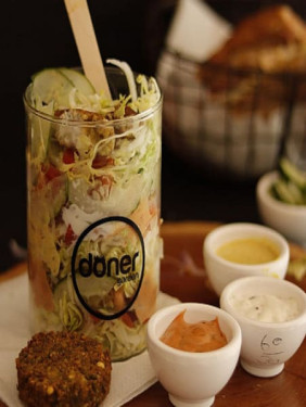 Spicy Doner Salad With Baked Falafel