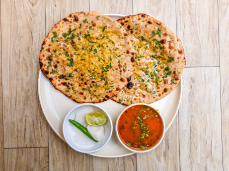 2 Aloo Paratha With Dal And Butter