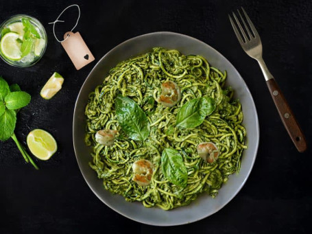 Green Lemon Pepper Shrimp Spaghetti