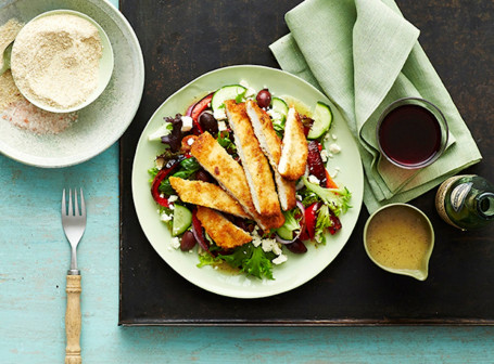 Mediterranean Salad And Schnitzel