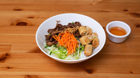 Grilled Pork Spring Rolls Rice Vermicelli Noodles