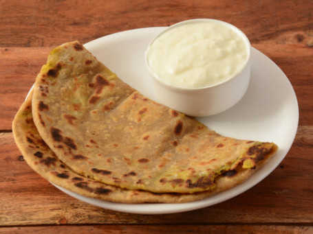 2 Aloo Paratha Masala Curd (Dahi)