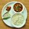 Chole Chawal With Salad And Pickle