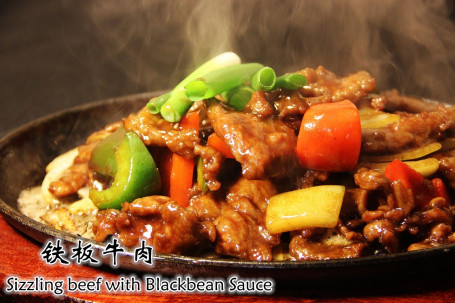 Sizzling Beef With Capsicum And Onion In Black Bean Sauce