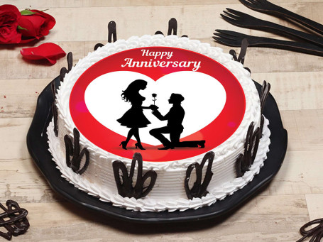 Anniversary Vanilla Poster Cake
