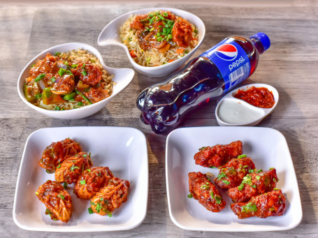 2 Rice Bowl Wings (5 Pcs) Momos (5 Pcs) 2 Fresh Lime