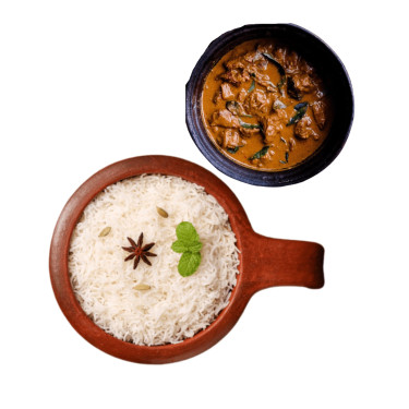 Ghee Rice With Nadan Style Kozhi Curry