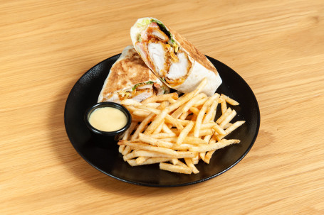 Honey Mustard Chicken Wrap And Fries